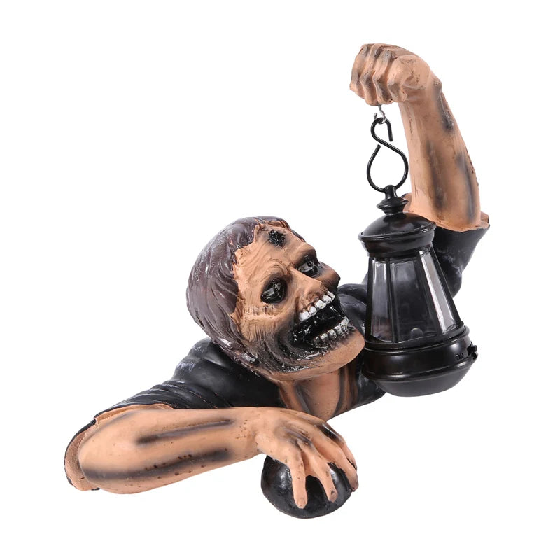 Zombie Spooky Lantern Scary Garden Statue Outdoor