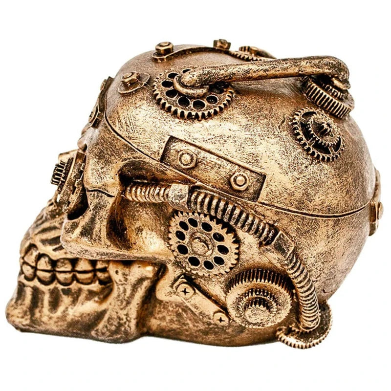 Sci-fi Human Cranium Figurine Cyborg