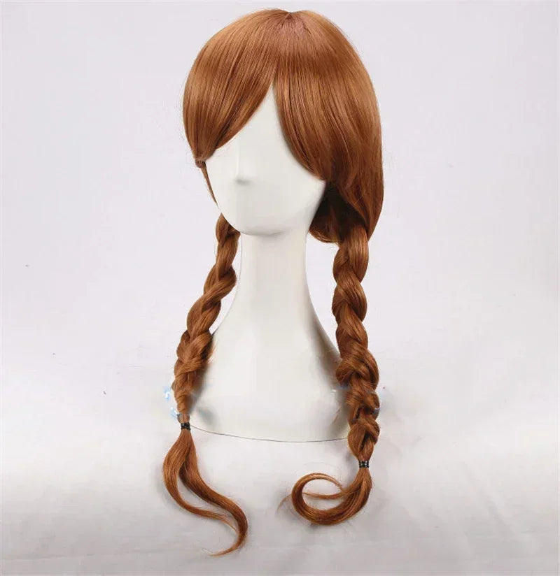 Doll Annabelle Cosplay Wig Long Brown Braided