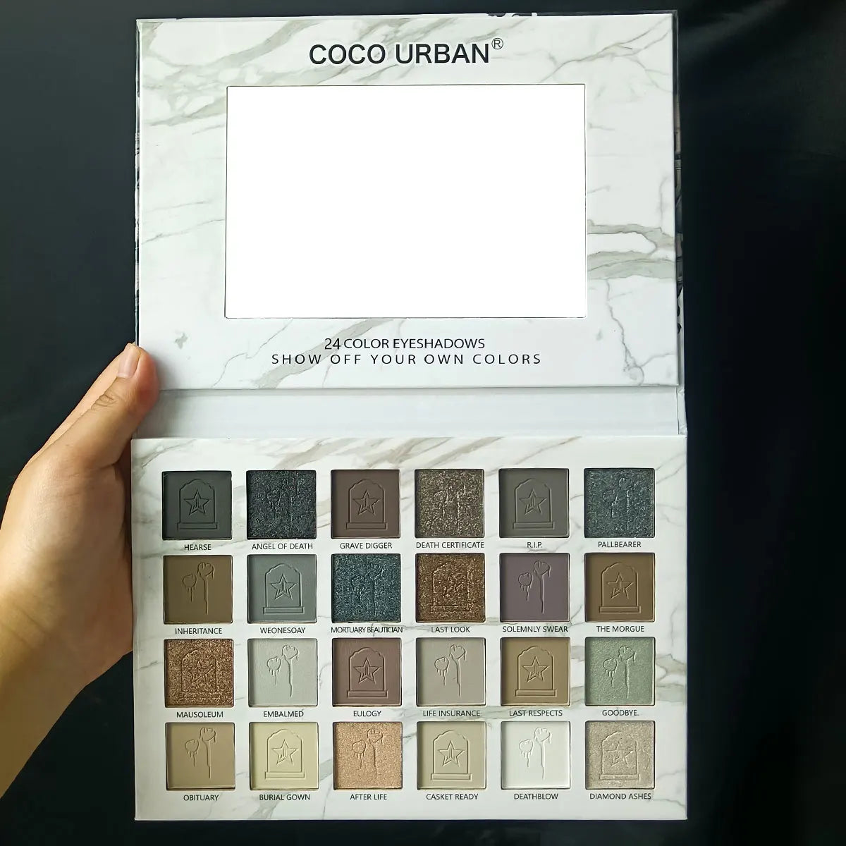 24 colors matte Dark punk eyeshadow for Halloween