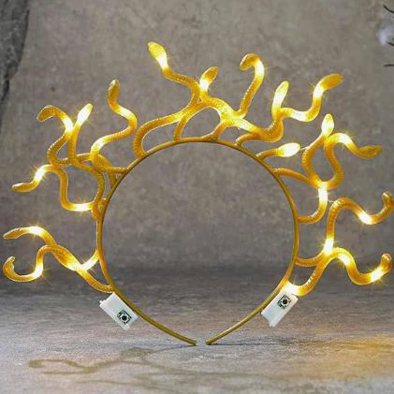 Light Up Snake Headband LED Medusa