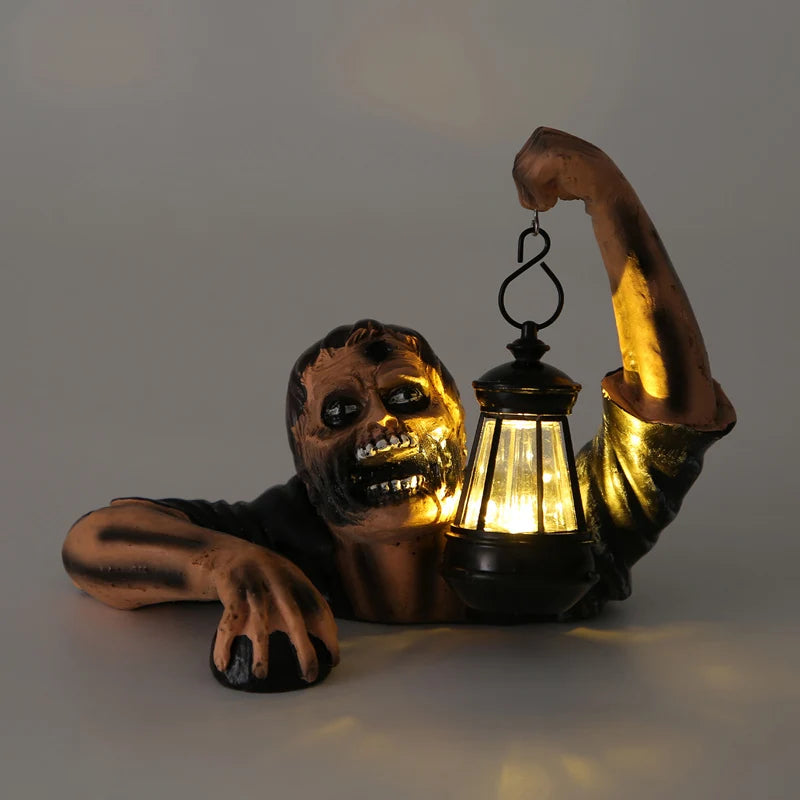 Zombie Spooky Lantern Scary Garden Statue Outdoor