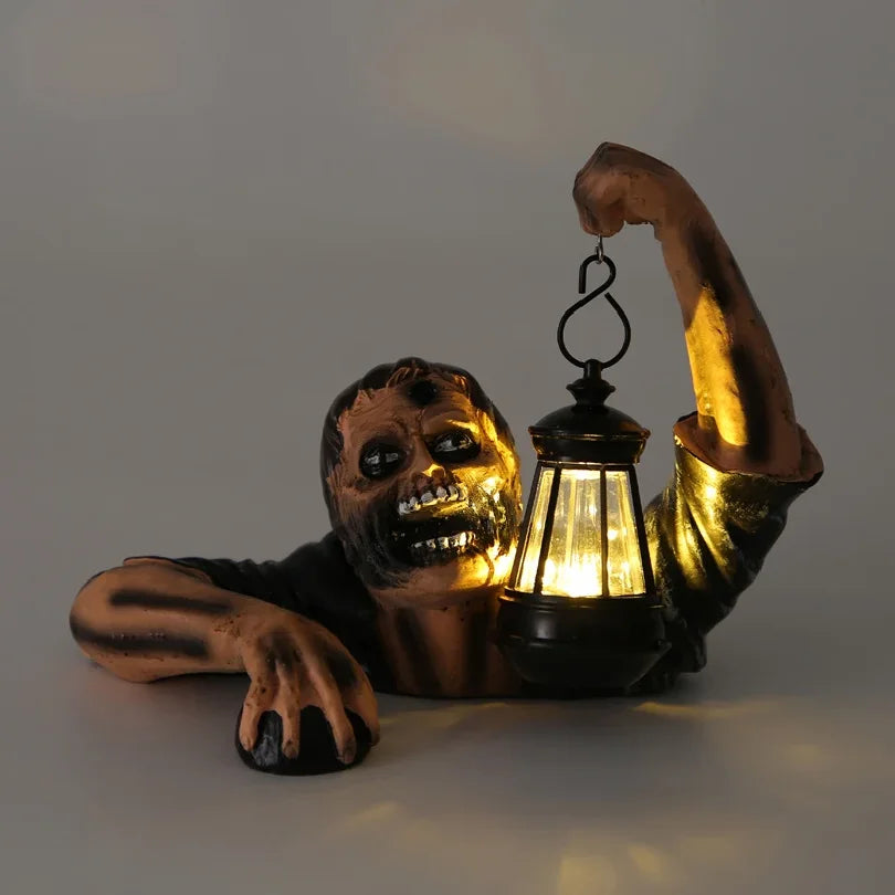 Zombie Spooky Lantern Scary Garden Statue Outdoor