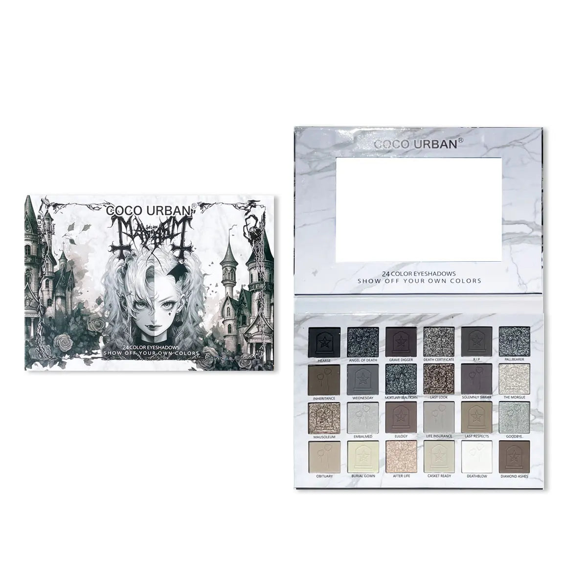 24 colors matte Dark punk eyeshadow for Halloween