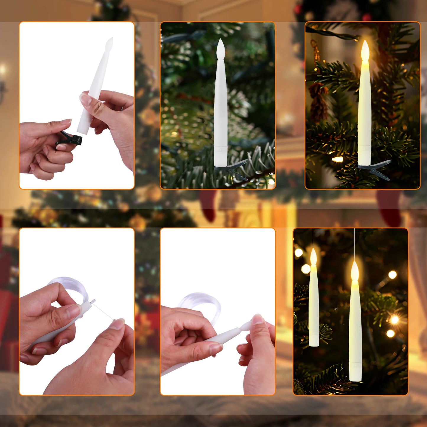 Floating Electronic Candles - Magic Wand Remote Hanging Candles