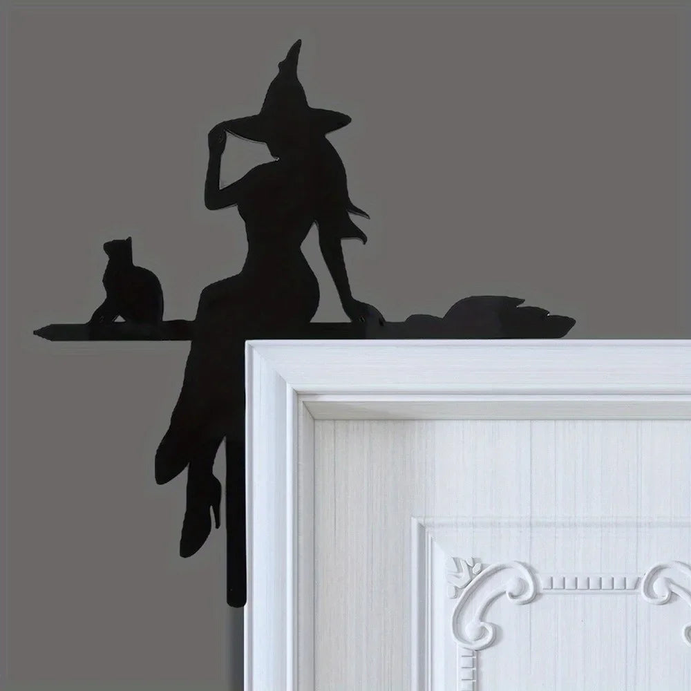 Black Cat Witch Acrylic Corner Sign