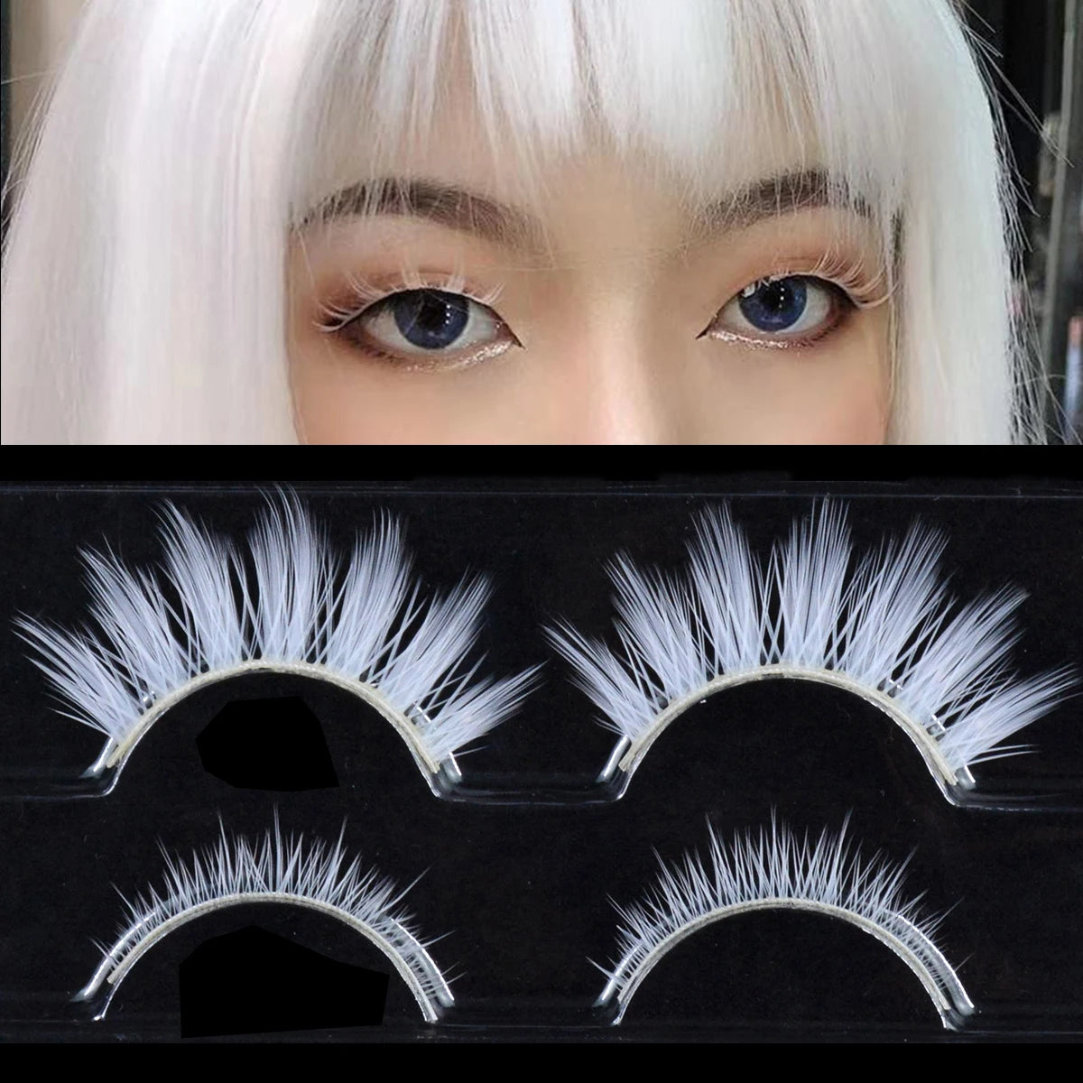 2 Pairs/cas 3D White Eyelashes