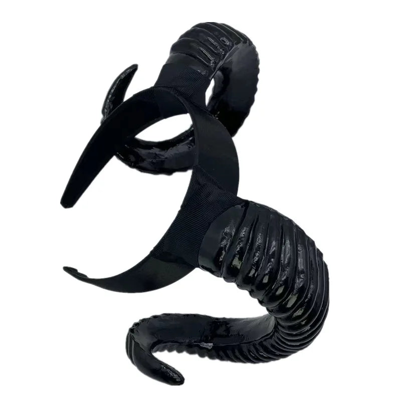 Black Demon Horn Headdress Cosplay Headwear