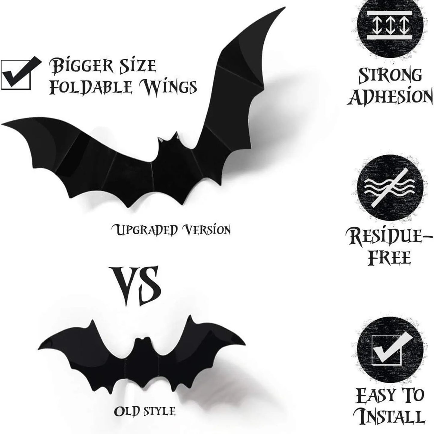 Halloween Bats 3D Wall Stickers