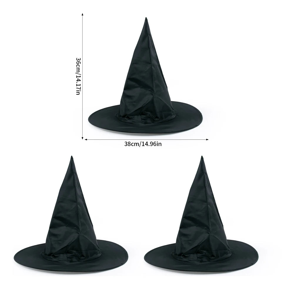 3/5pcs Halloween Black Witch Hat Yard