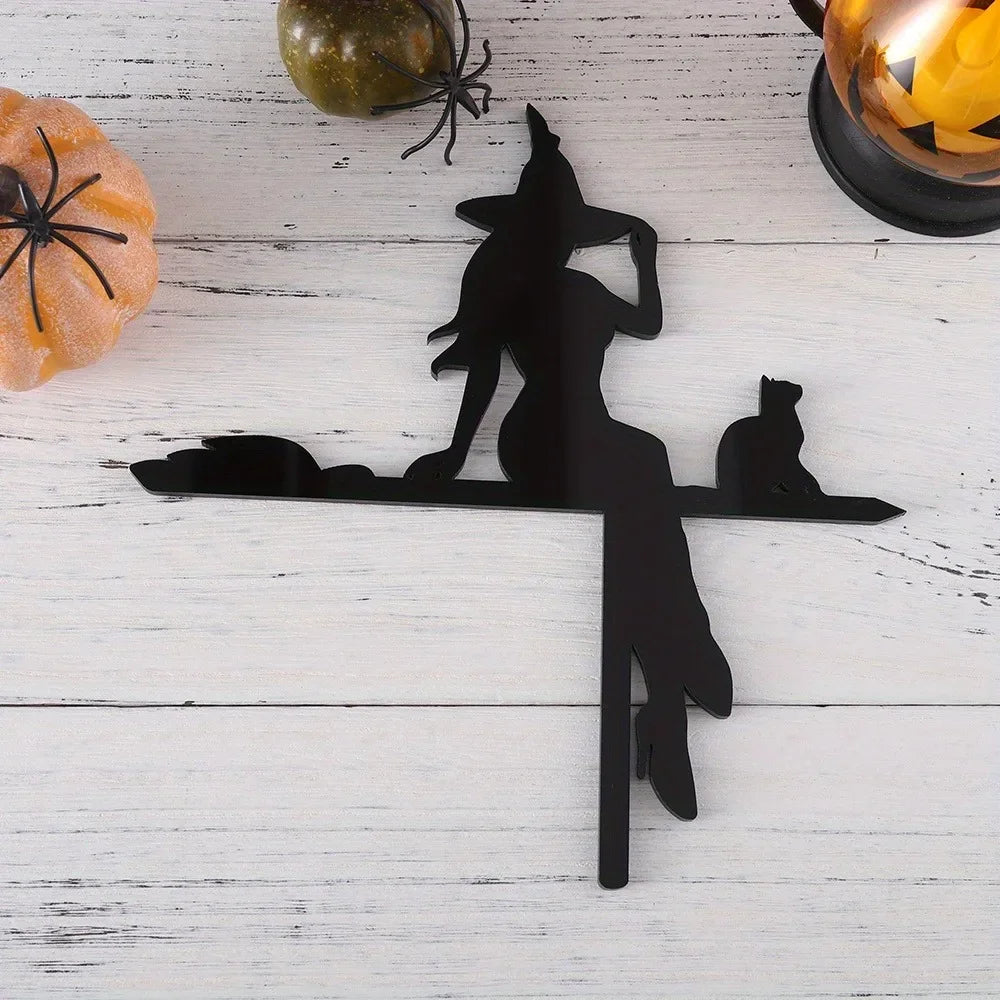Black Cat Witch Acrylic Corner Sign