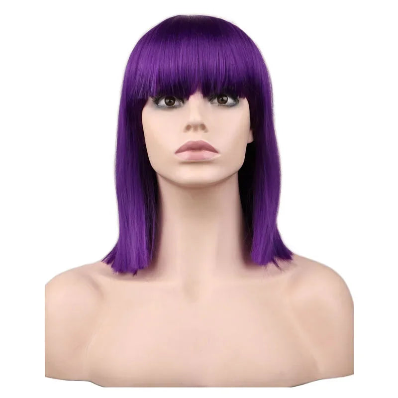 Anime Ennui Short Purple Wig