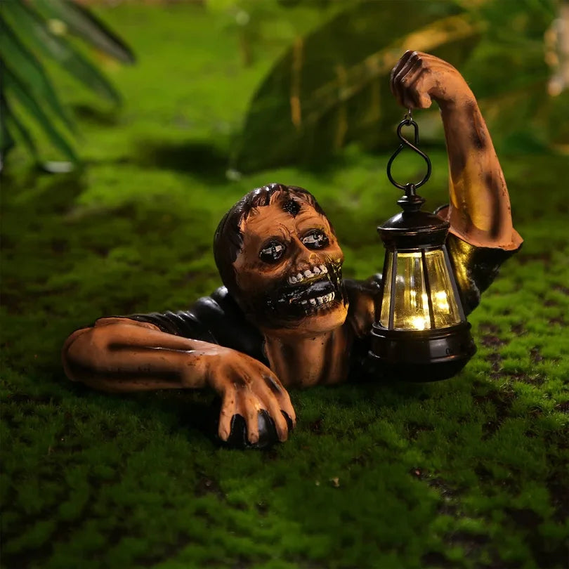 Zombie Spooky Lantern Scary Garden Statue Outdoor