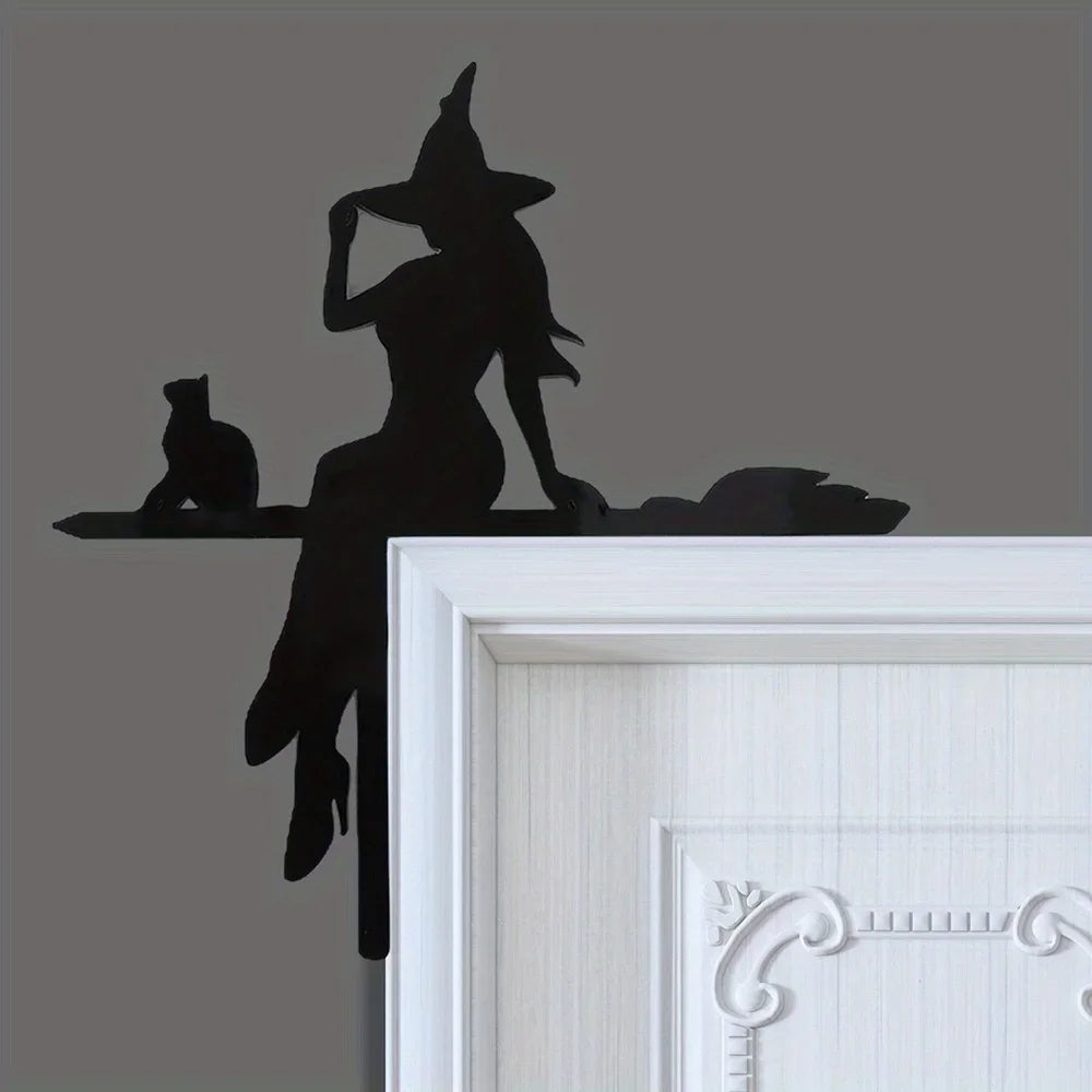 Black Cat Witch Acrylic Corner Sign