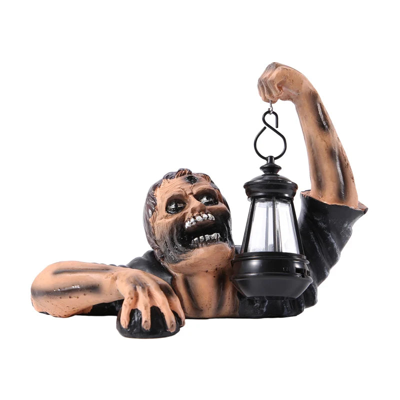 Zombie Spooky Lantern Scary Garden Statue Outdoor
