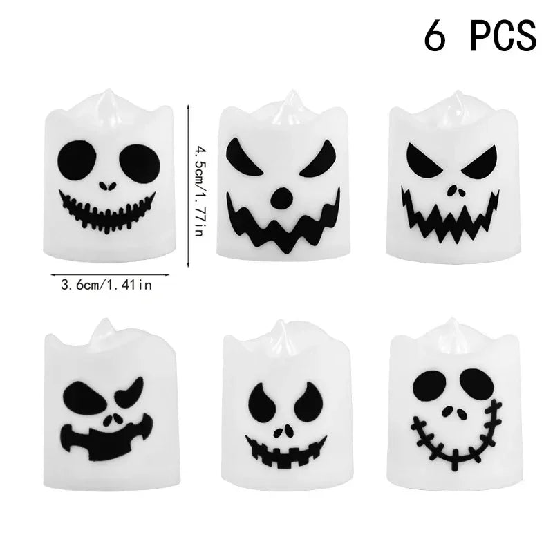 6pcs Halloween Led Ghost Pumpkin