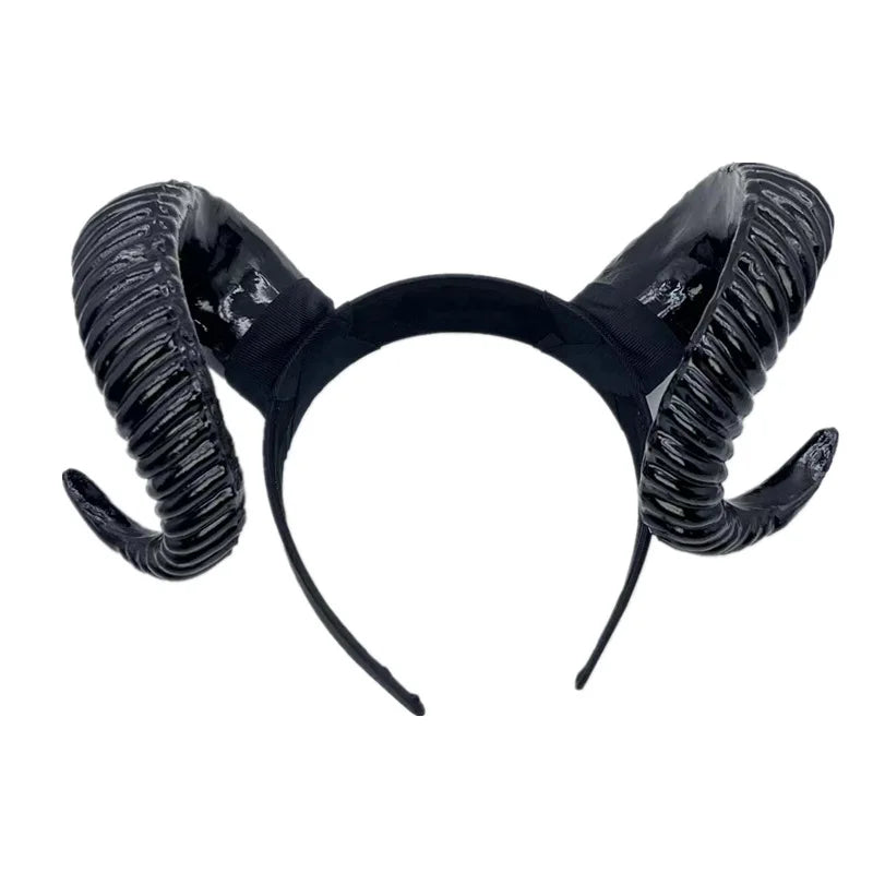 Black Demon Horn Headdress Cosplay Headwear