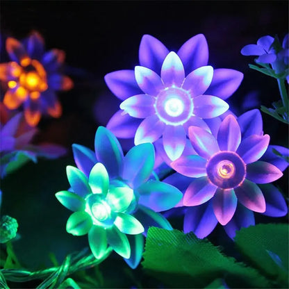 Lotus Flower Lighting Solar Led String Lights