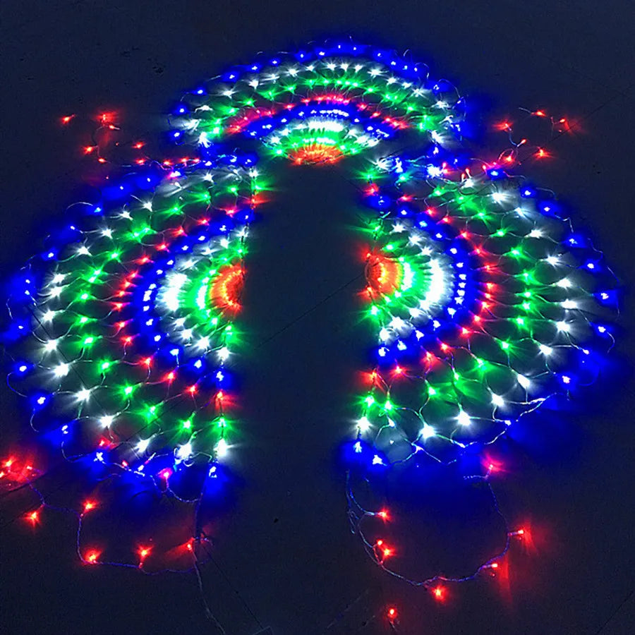 Thrisdar 3M 424LED 3pcs Peacock String Lights