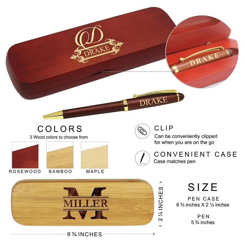 Personalized Engraved name Wood Ballpoint Pen Gifts