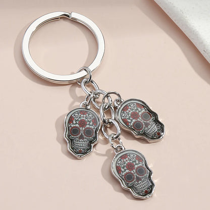 Skull Face Metal Key Ring