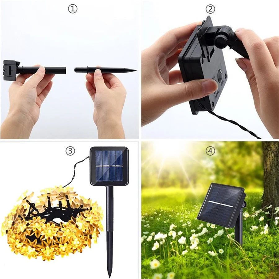 Lotus Flower Lighting Solar Led String Lights