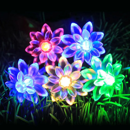 Lotus Flower Lighting Solar Led String Lights