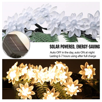 Lotus Flower Lighting Solar Led String Lights