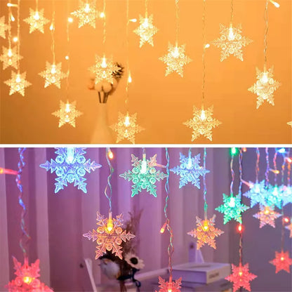 Snowflake LED Fairy String Light Flashing Garland Lamp Waterproof Outdoor Party Light