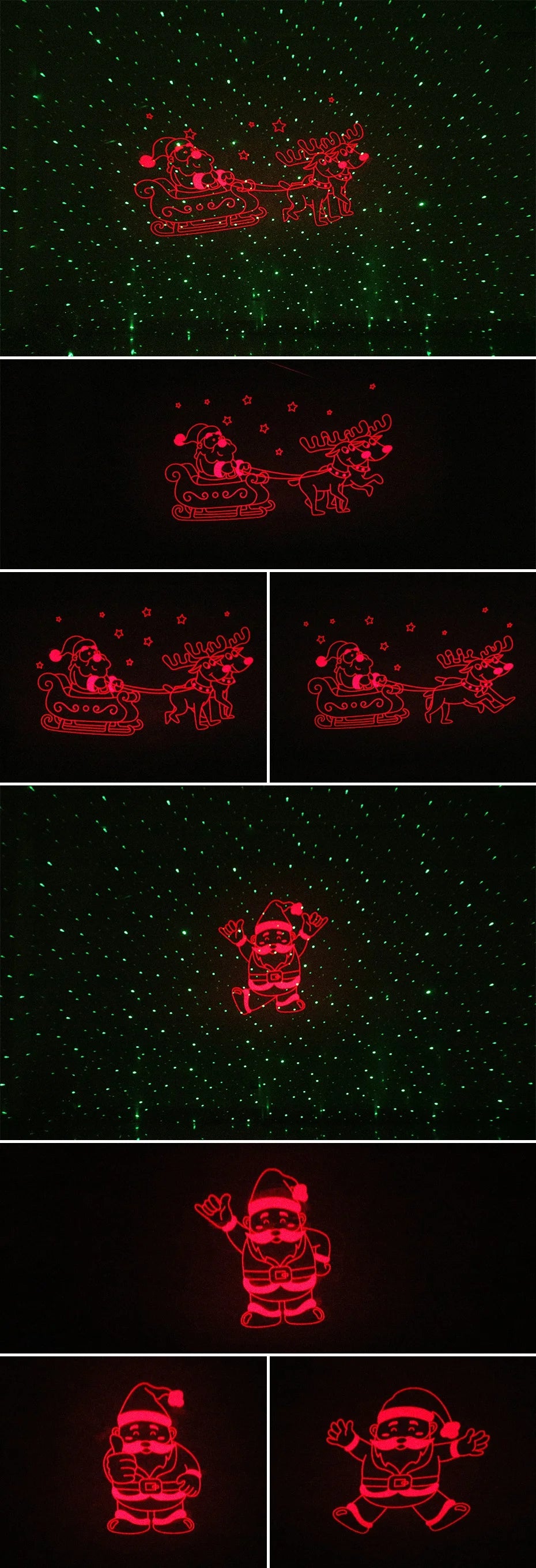 Laser Projector Light – Outdoor Santa and Elk Holiday Decoration