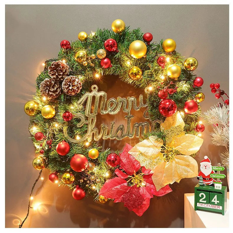 Christmas Decor - Artificial Flowers & Greenery, Gift Decor - Decorative Wreath for Home & Holiday