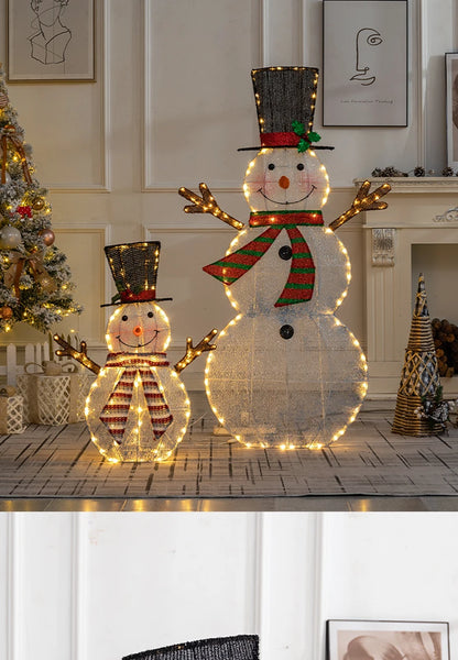 120cm 3pcs Family Deer & Glowing Reindeer Family Snowman Christmas Light Led