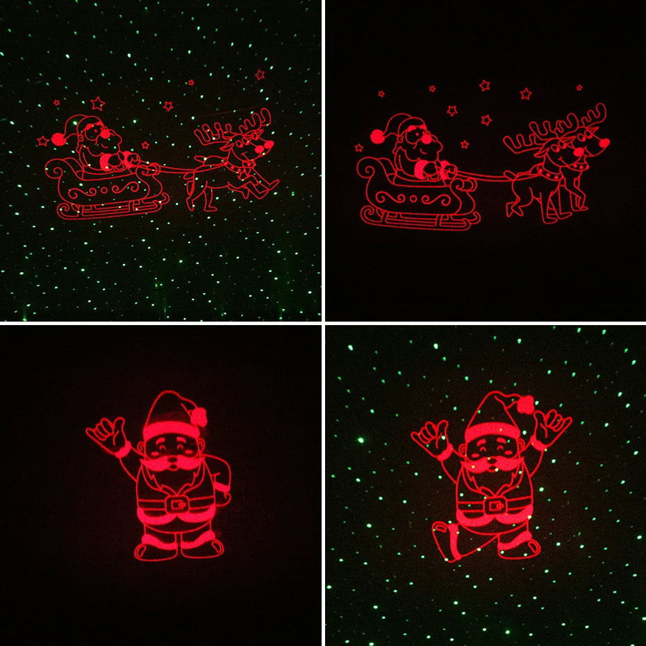 Laser Projector Light – Outdoor Santa and Elk Holiday Decoration