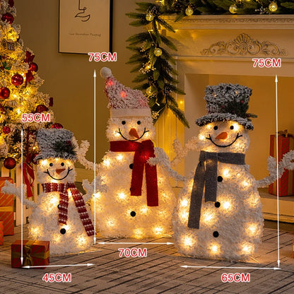 120cm 3pcs Family Deer & Glowing Reindeer Family Snowman Christmas Light Led