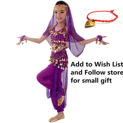 Kids Belly Dance Costumes Set 6 Colors