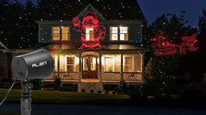 Laser Projector Light – Outdoor Santa and Elk Holiday Decoration