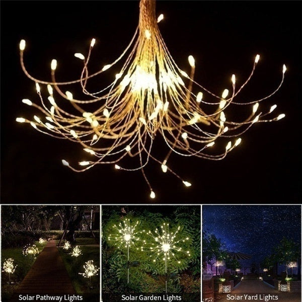 Outdoor LED Solar Fireworks Lights 90/120/150 LEDs