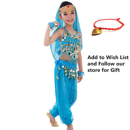 Kids Belly Dance Costumes Set 6 Colors