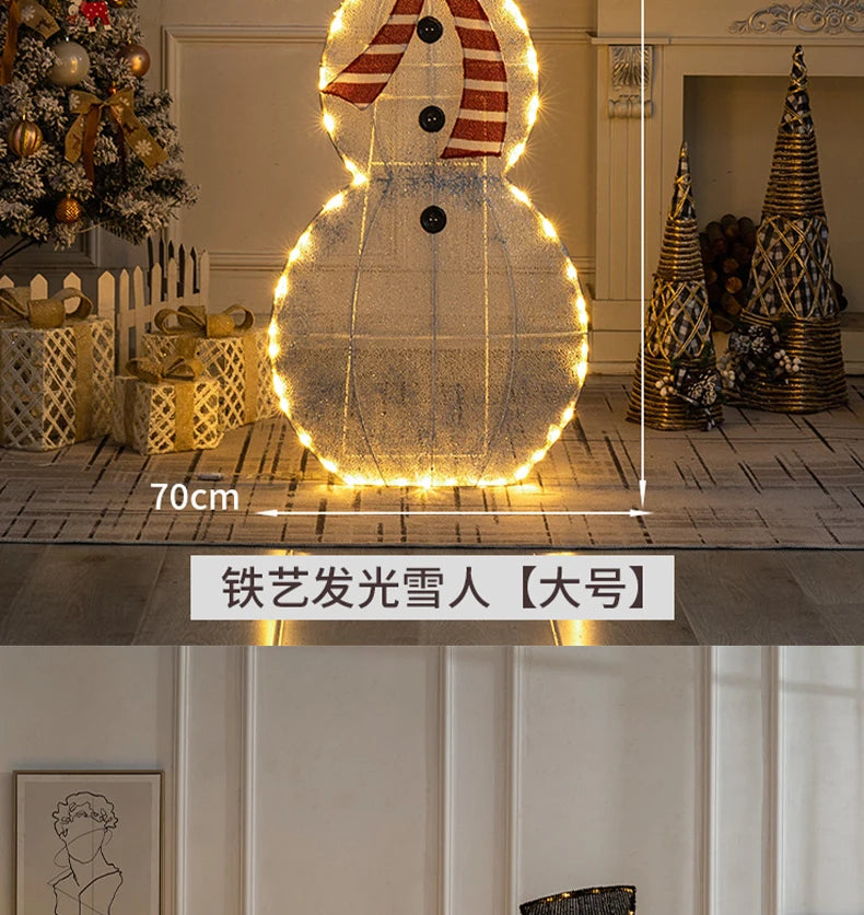 120cm 3pcs Family Deer & Glowing Reindeer Family Snowman Christmas Light Led