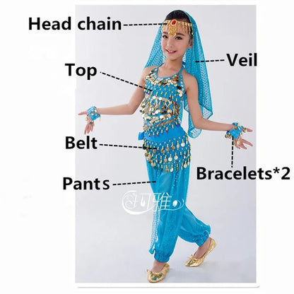 Kids Belly Dance Costumes Set 6 Colors