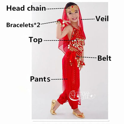 Kids Belly Dance Costumes Set 6 Colors