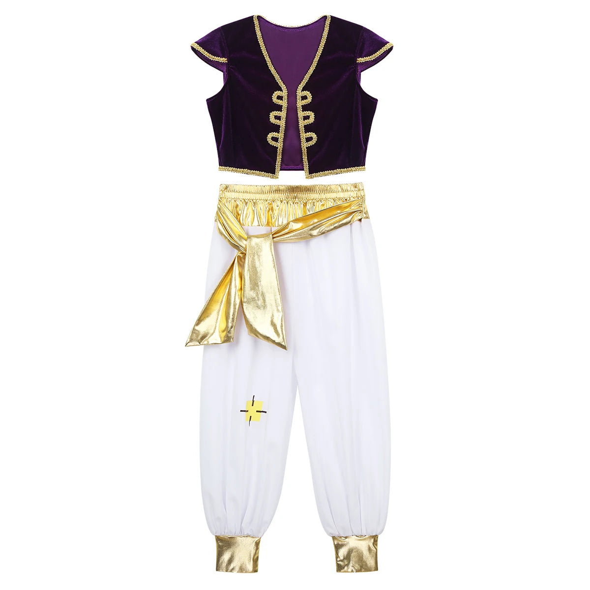 Fancy Arabian Prince Outfit with Cap Sleeves Waistcoat and  Pants for Children