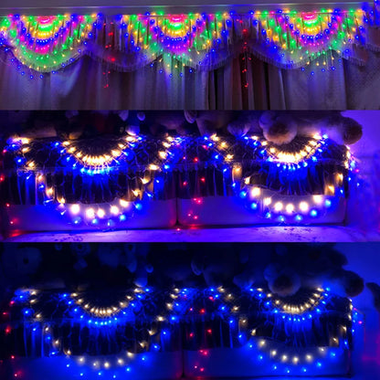 Thrisdar 3M 424LED 3pcs Peacock String Lights