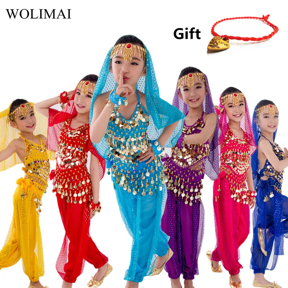 Kids Belly Dance Costumes Set 6 Colors