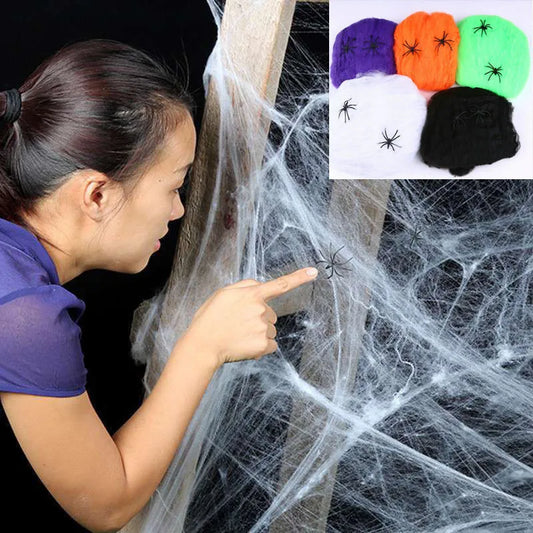 White Stretchy Cobweb Spider