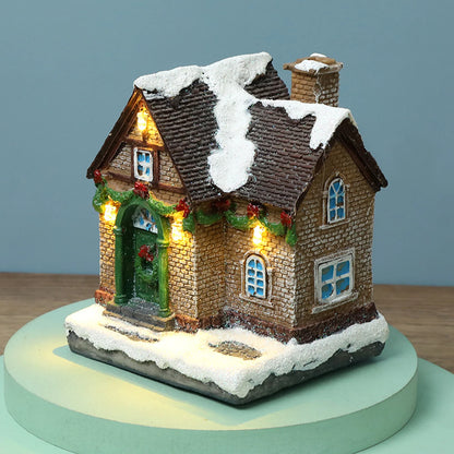 Led Light House Model Winter Snow Scene Landacape