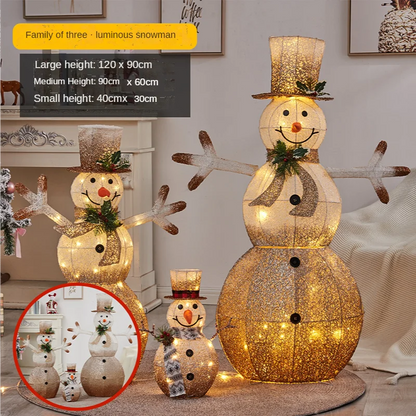 120cm 3pcs Family Deer & Glowing Reindeer Family Snowman Christmas Light Led