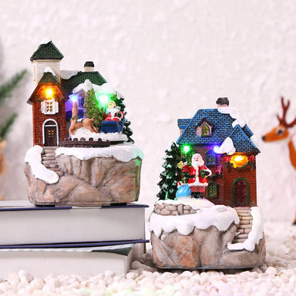 Led Light House Model Winter Snow Scene Landacape