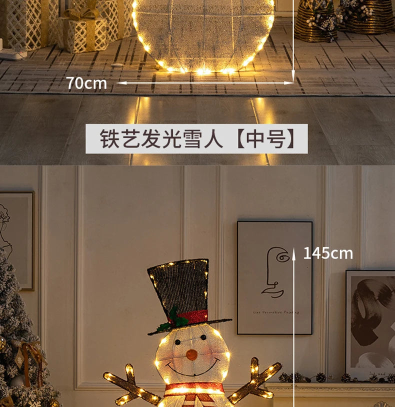 120cm 3pcs Family Deer & Glowing Reindeer Family Snowman Christmas Light Led