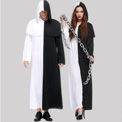 Black White Zombie Robe for Adults